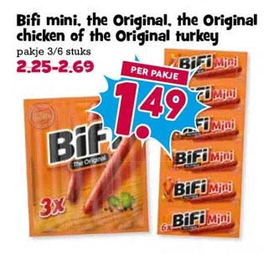 Bifi mini, the Original, the Original chicken of the Original turkey