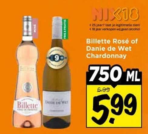 Billette Rosé of Danie de Wet Chardonnay 750 ML