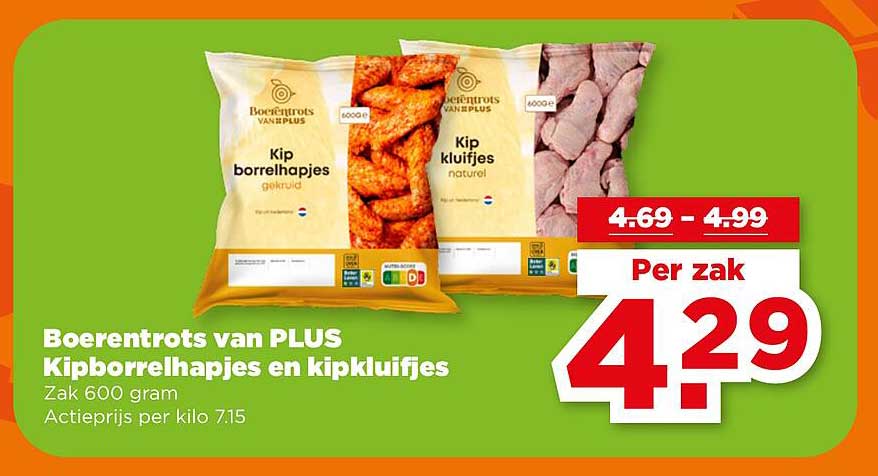 Boerentrots van PLUS Kipborrelhapjes en kipkluifjes