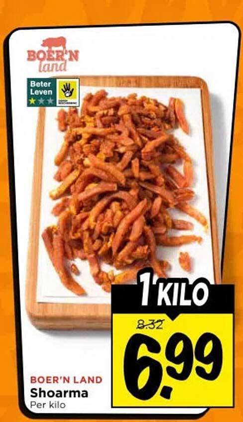 BOER'N LAND Shoarma Per kilo 1 KILO