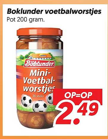 Boklunder voetbalworstjes Pot 200 gram.