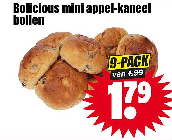 Bolicious mini appel-kaneel bollen 9-PACK