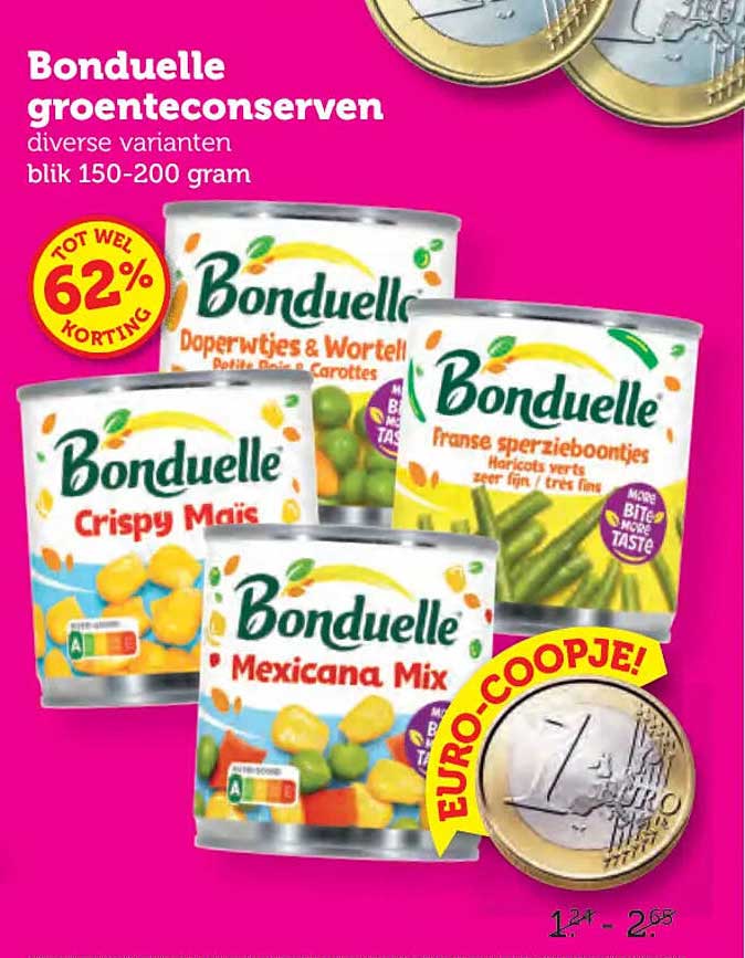 Bonduelle groenteconserven diverse varianten blik 150-200 gram