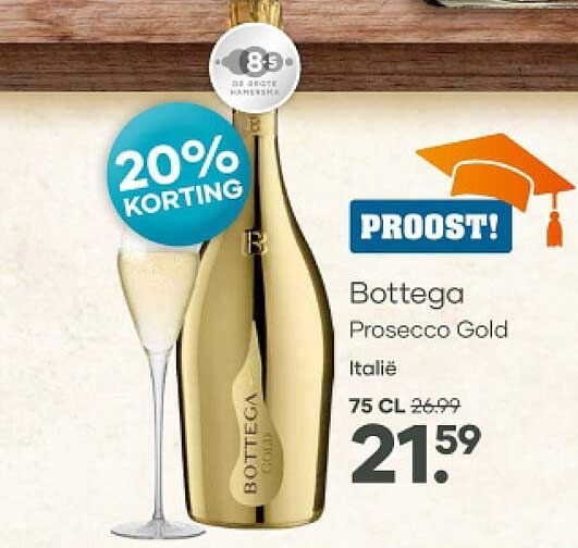 Bottega Prosecco Gold Italië 20% KORTING
