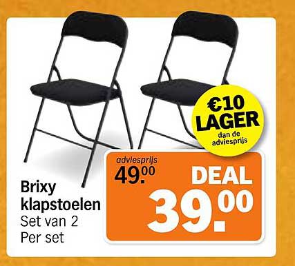 Brixy klapstoelen Set van 2 Per set