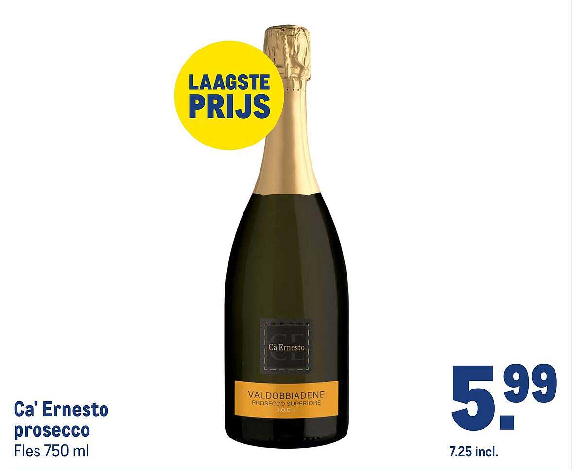 Ca' Ernesto prosecco Fles 750 ml