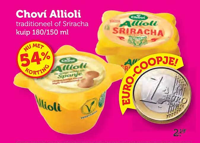 Chovi Allioli traditioneel of Sriracha kuip 180/150 ml