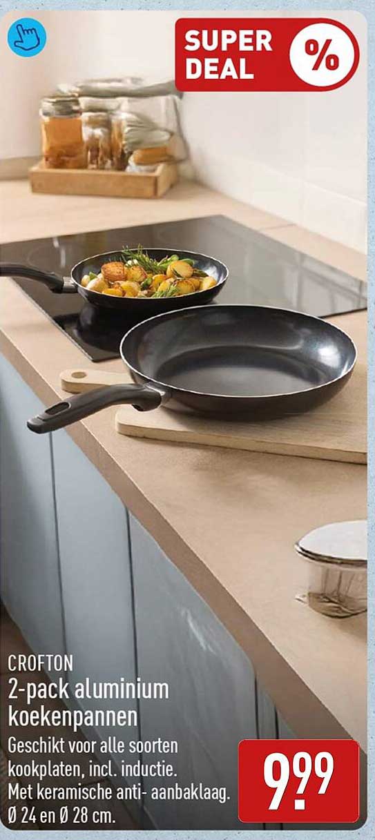 CROFTON 2-pack aluminium koekenpannen
