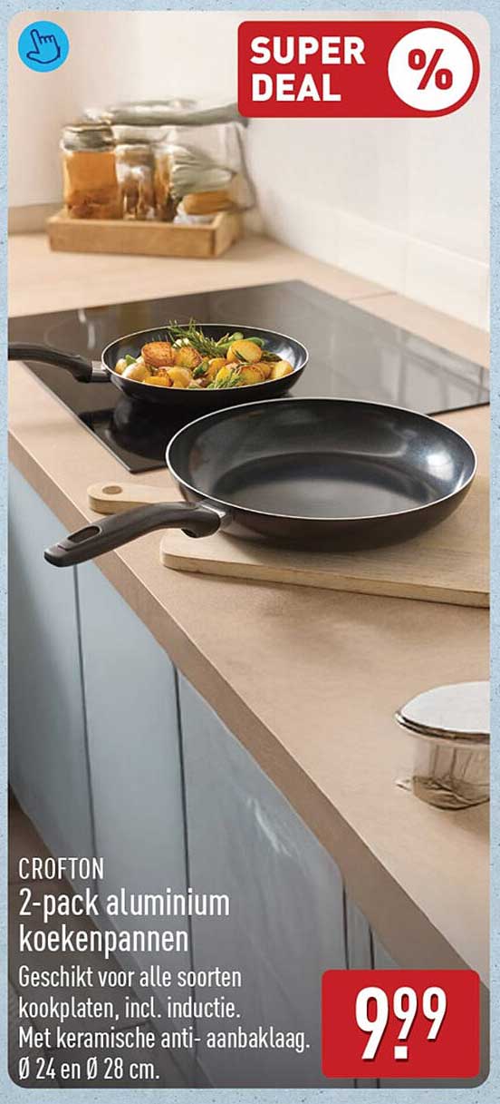 CROFTON 2-pack aluminium koekenpannen