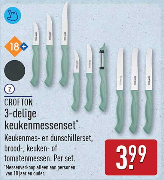CROFTON 3-delige keukenmessenset*