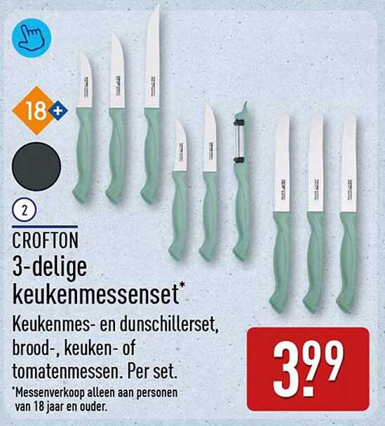 CROFTON 3-delige keukenmessenset*