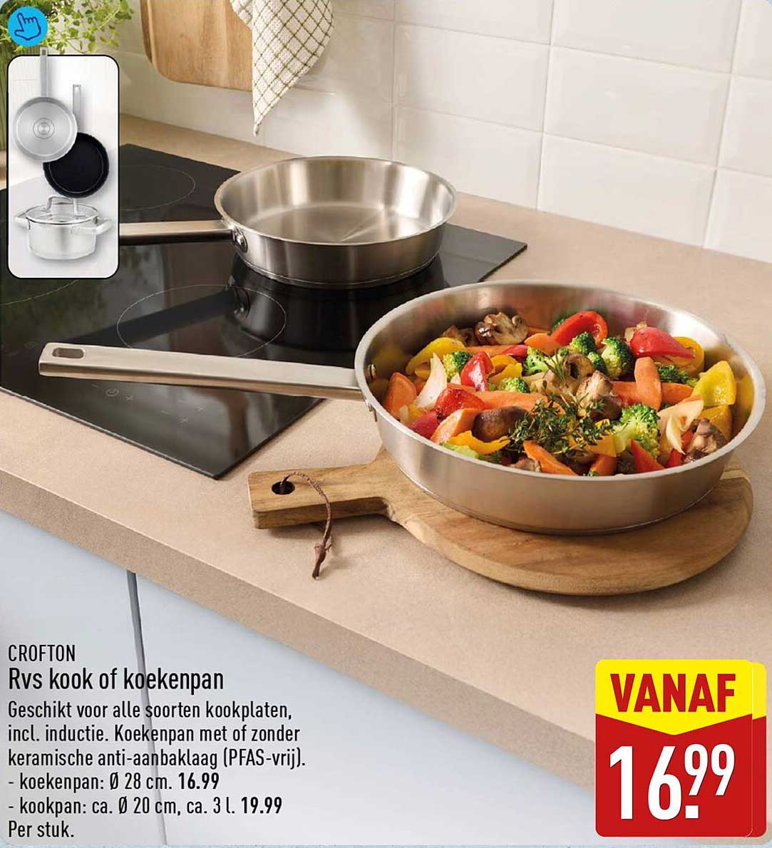 CROFTON Rvs kook of koekenpan