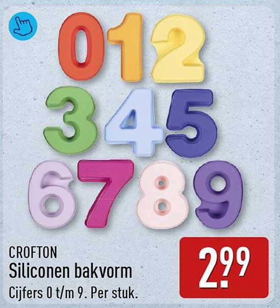 Crofton Siliconen bakvorm Cijfers 0 t/m 9. Per stuk.