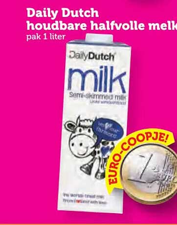 Daily Dutch houdbare halfvolle melk pak 1 liter
