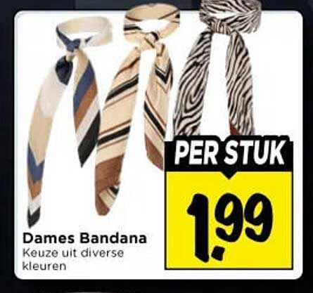 Dames Bandana Keuze uit diverse kleuren PER STUK