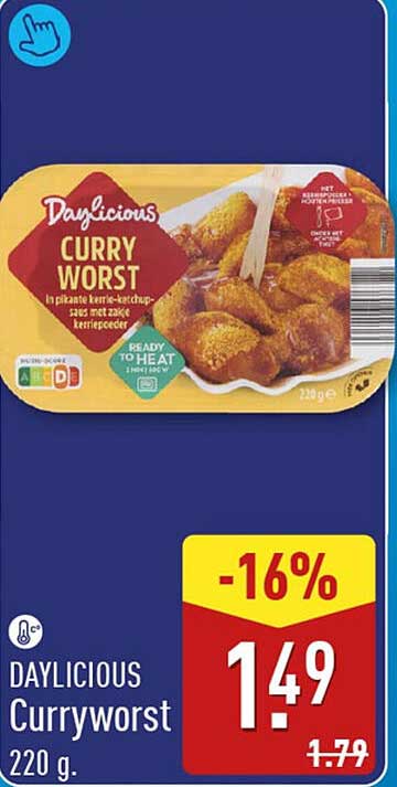 DAYLICIOUS Curryworst 220 g -16%