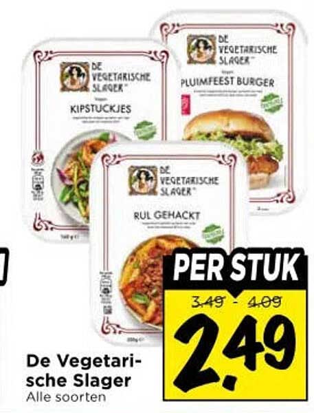 De Vegetarische Slager Alle soorten PER STUK