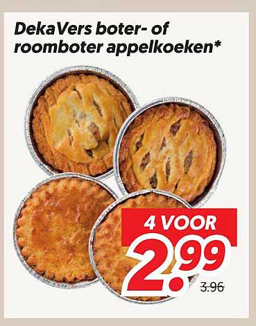 DekaVers boter- of roomboter appelkoeken* 4 VOOR