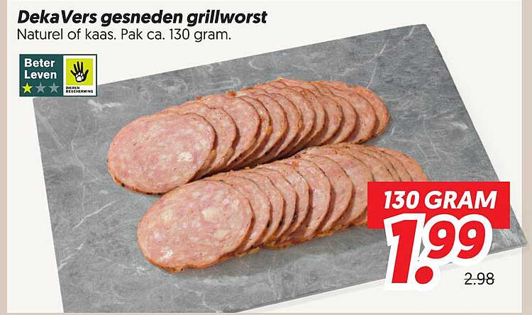 DekaVers gesneden grillworst