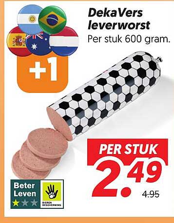 DekaVers leverworst Per stuk 600 gram.