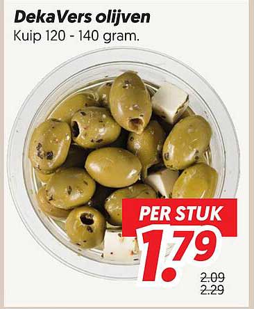 DekaVers olijven Kuip 120 - 140 gram.