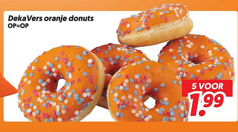 DekaVers oranje donuts OP=OP 5 VOOR