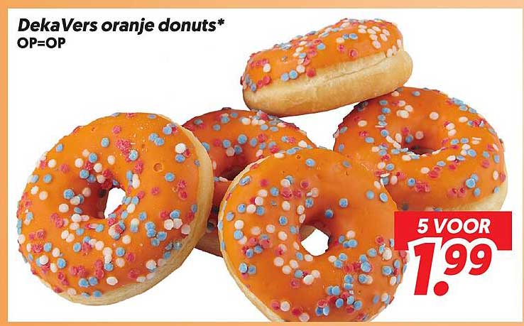DekaVers oranje donuts* OP=OP 5 VOOR