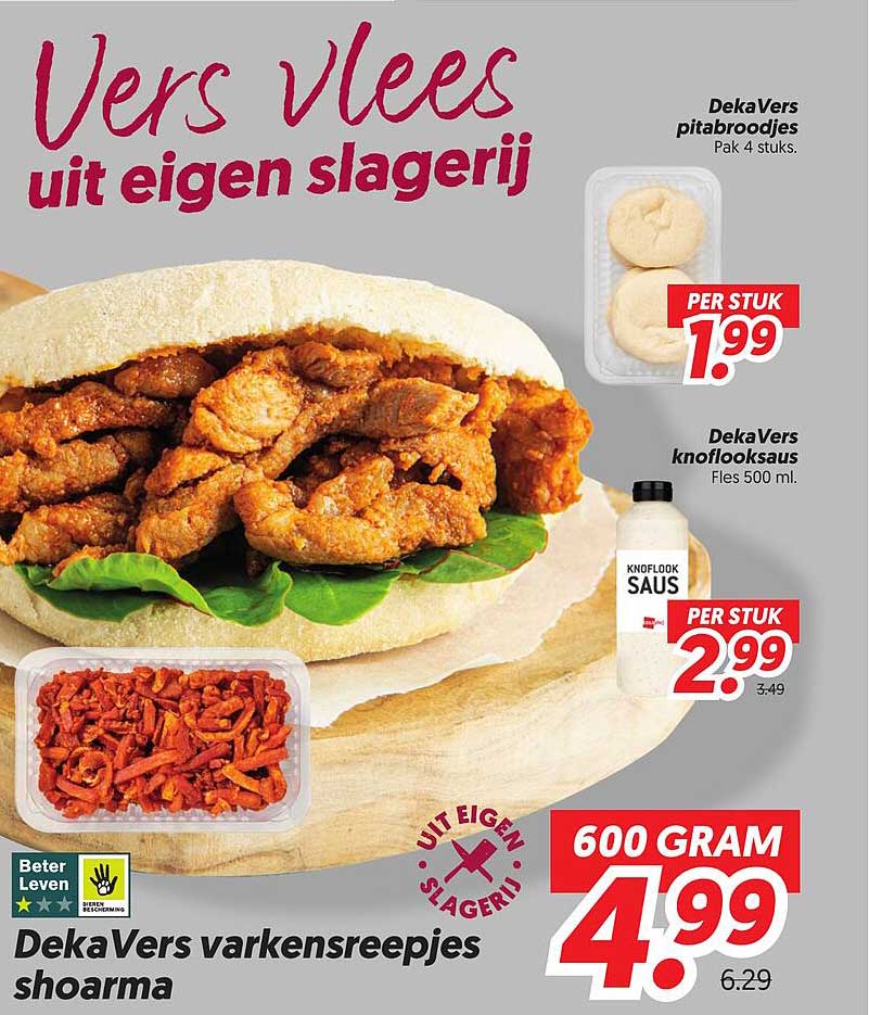 DekaVers varkensreepjes shoarma