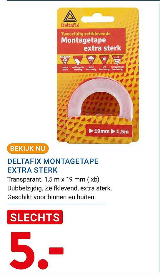 DELTAFIX MONTAGETAPE EXTRA STERK