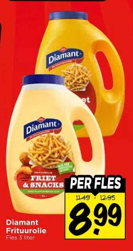 Diamant Frituurolie Fles 3 liter PER FLES