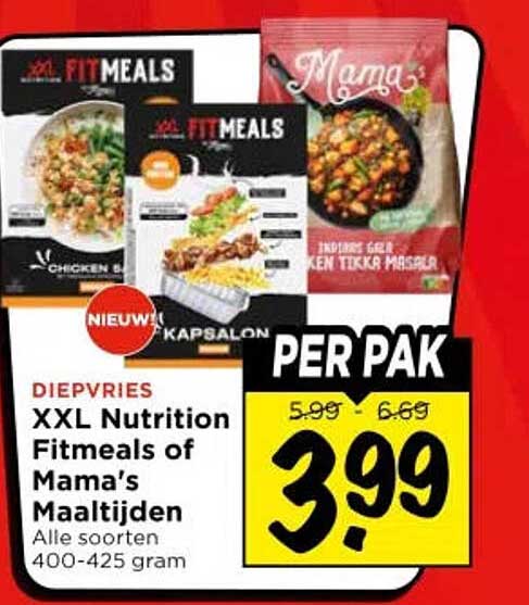 Diepvries XXL Nutrition Fitmeals of Mama’s Maaltijden