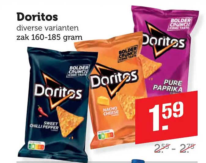 Doritos diverse varianten zak 160-185 gram
