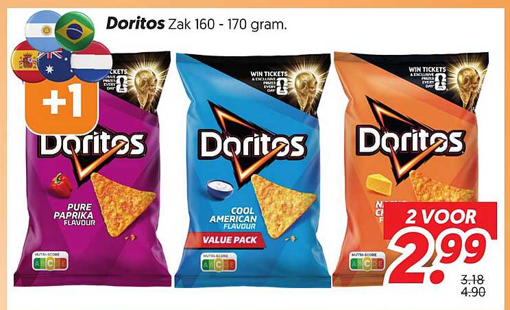 Doritos Zak 160 - 170 gram. 2 voor 2.99