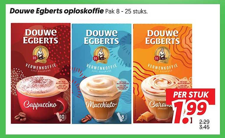Douwe Egberts oploskoffie Pak 8 - 25 stuks.
