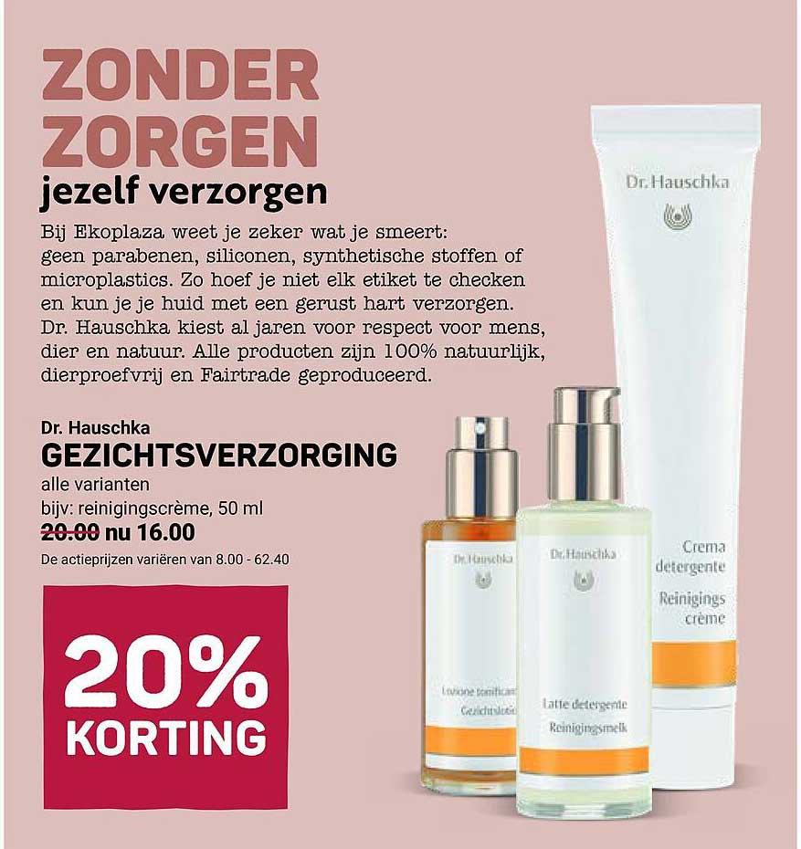 Dr. Hauschka GEZICHTSVERZORGING 20% KORTING