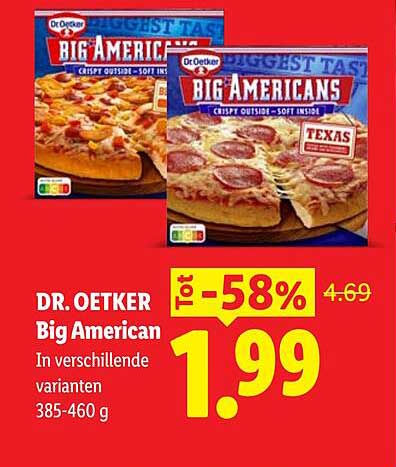 DR. OETKER Big American In verschillende varianten 385-460 g Tot -58%