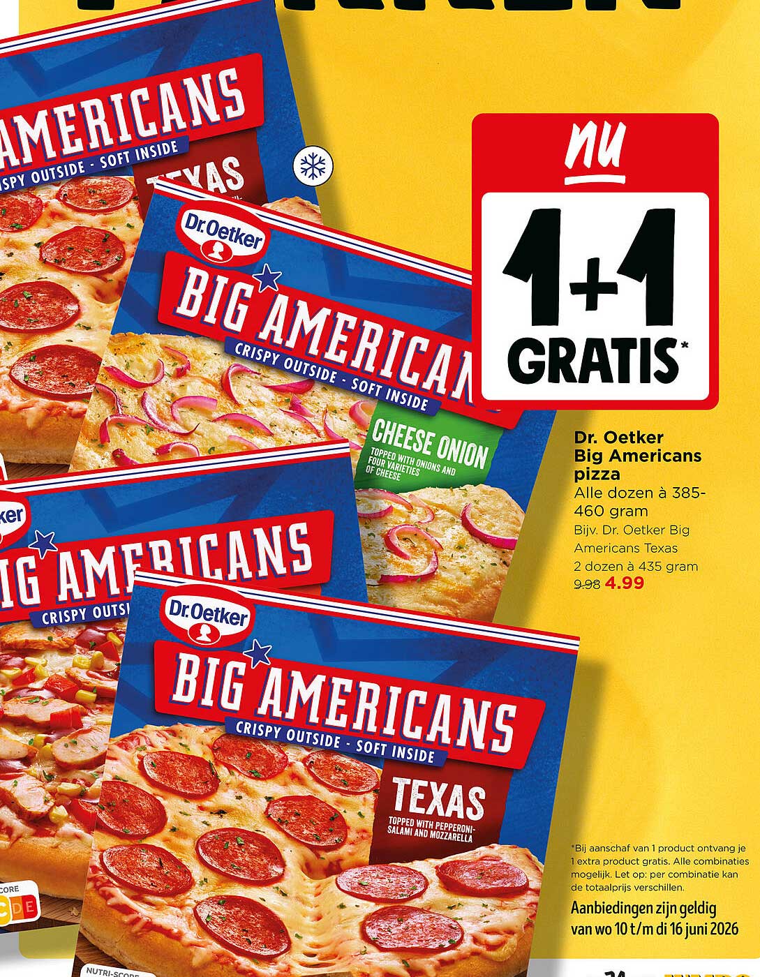 Dr. Oetker Big Americans pizza 1+1 gratis