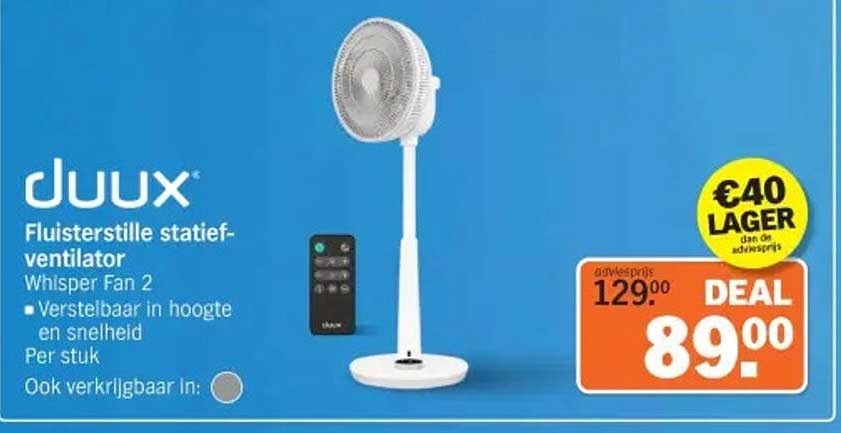 duux Fluisterstille statief-ventilator Whisper Fan 2