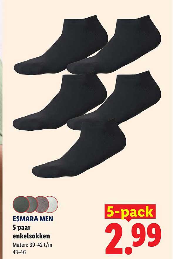 ESMARA MEN 5 paar enkelsokken