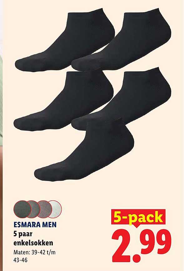 ESMARA MEN 5 paar enkelsokken 5-pack