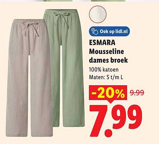 ESMARA Mousseline dames broek -20%
