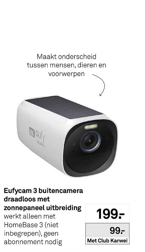Eufycam 3 buitencamera draadloos met zonnepaneel uitbreiding