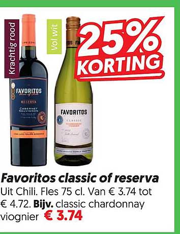 Favoritos classic of reserva 25% KORTING