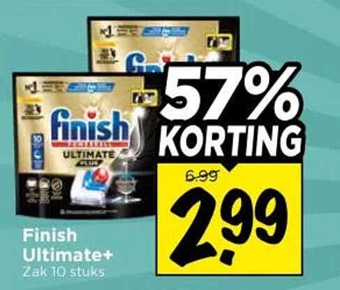 Finish Ultimate+ Zak 10 stuks 57% KORTING