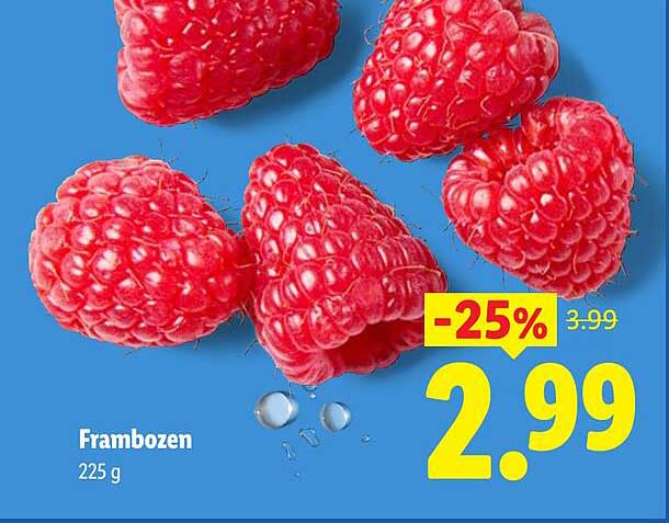 Frambozen 225 g -25%