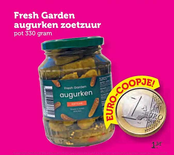 Fresh Garden augurken zoetzuur pot 330 gram