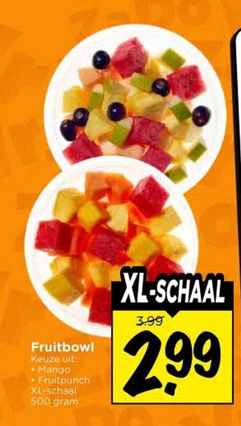 Fruitbowl Keuze uit Mango • Fruitpunch XL-schaal 500 gram