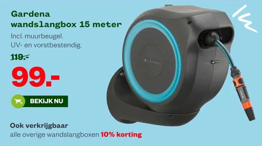 Gardena wandslangbox 15 meter