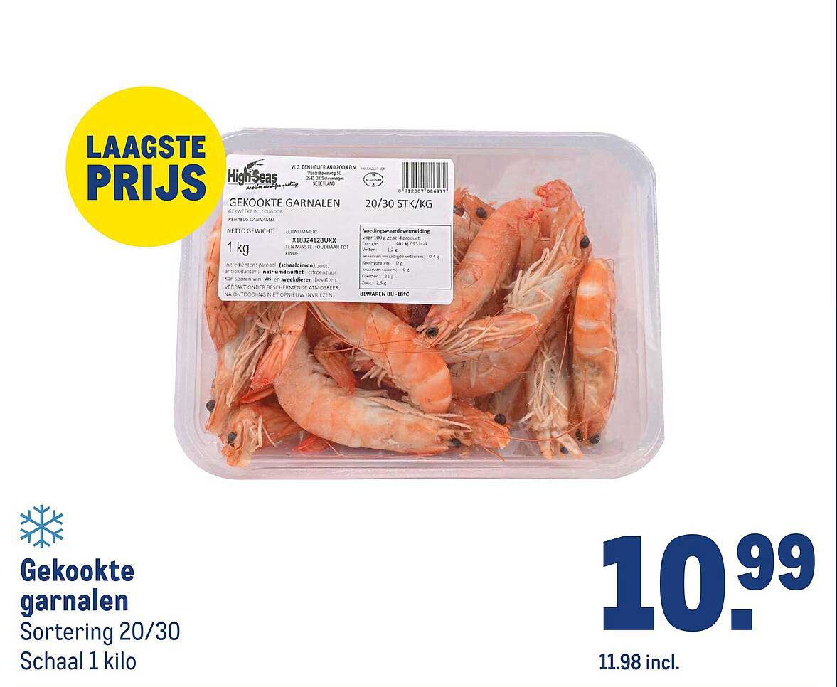 Gekookte garnalen