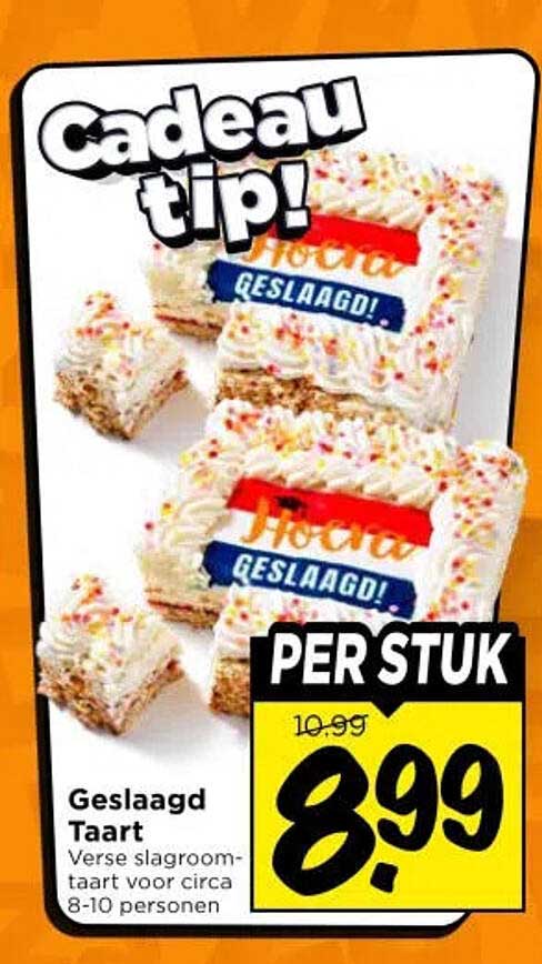 Geslaagd Taart Cadeau tip! PER STUK
